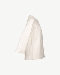 Passioni - Vestjasje - Gebreid met faux bont - Off - white