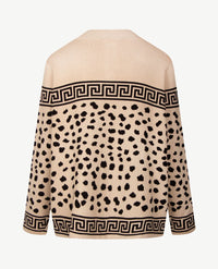Passioni - Damesvest - Gebreid  met knopen - Zwart met camel