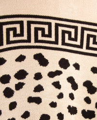 Passioni - Damesvest - Gebreid  met knopen - Zwart met camel