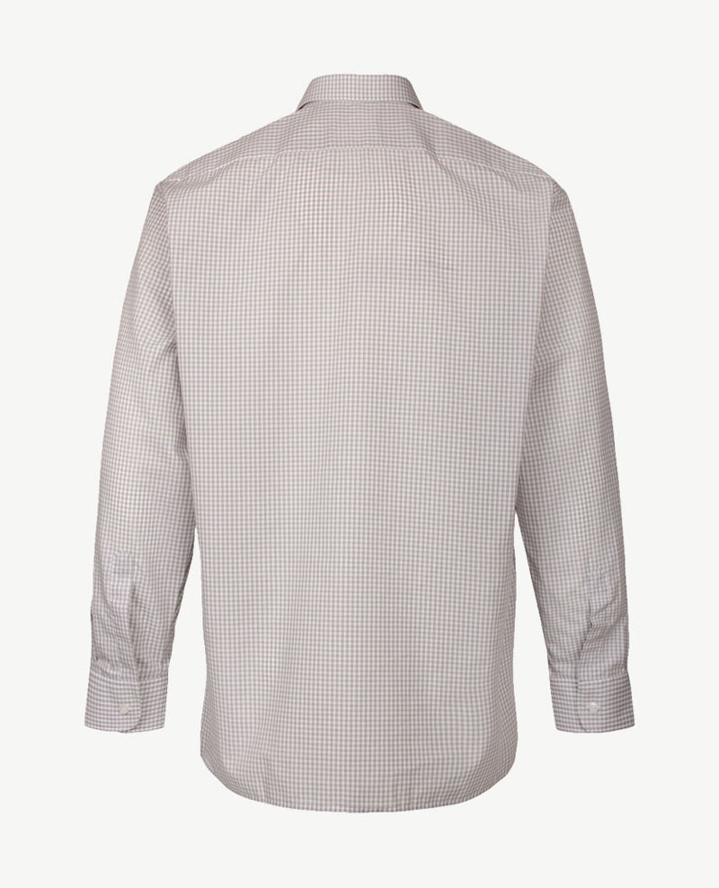 No Buttons®  by D.Y.P - Overhemd met klittenbandsluiting - Ruitje grijs met wit
