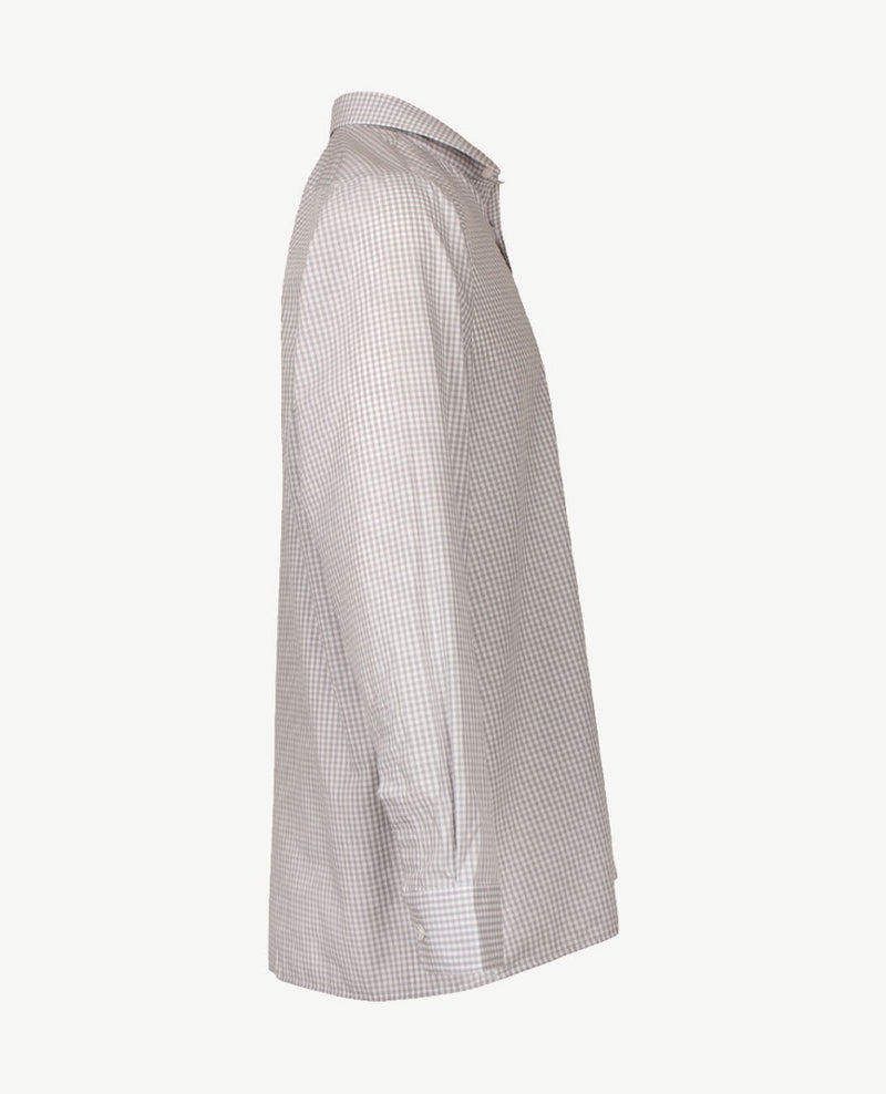 No Buttons®  by D.Y.P - Overhemd met klittenbandsluiting - Ruitje grijs met wit