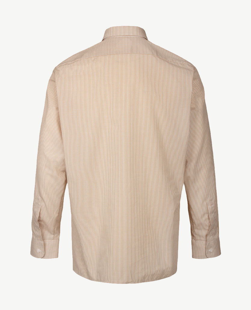 No Buttons®  by D.Y.P - Overhemd met klittenbandsluiting - Pepitaruitje beige en wit