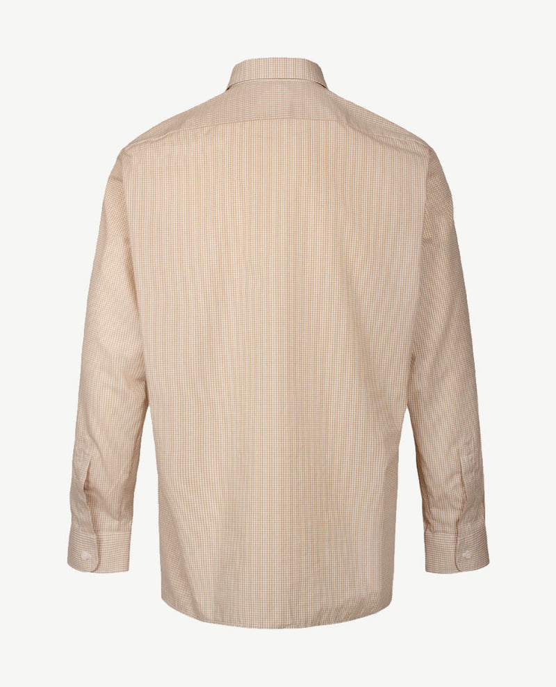 No Buttons®  by D.Y.P - Overhemd met klittenbandsluiting - Pepitaruitje beige en wit