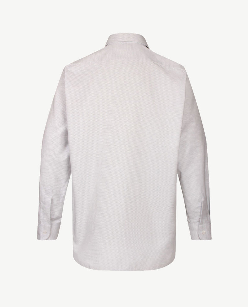 No Buttons®  by D.Y.P - Overhemd met klittenbandsluiting - Patrick - Dessin wit met zwart, grijs en blauw