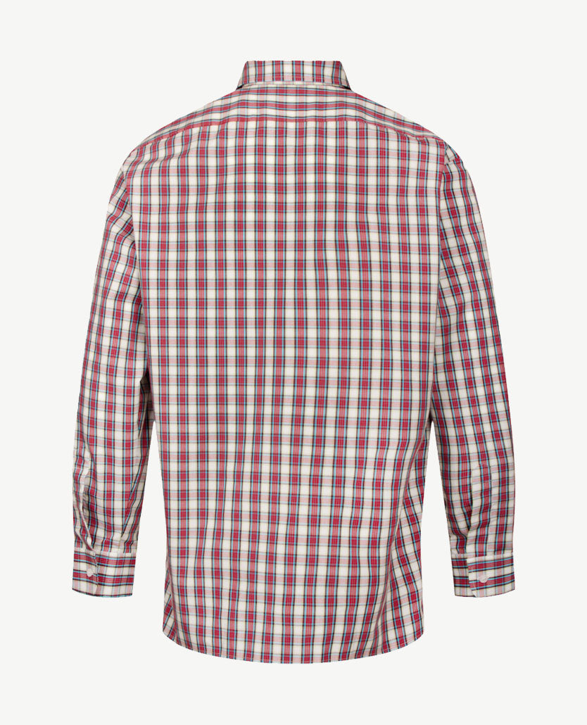No Buttons®  by D.Y.P - Overhemd met klittenbandsluiting - Patrick - Ruitje met rood, blauw en wit