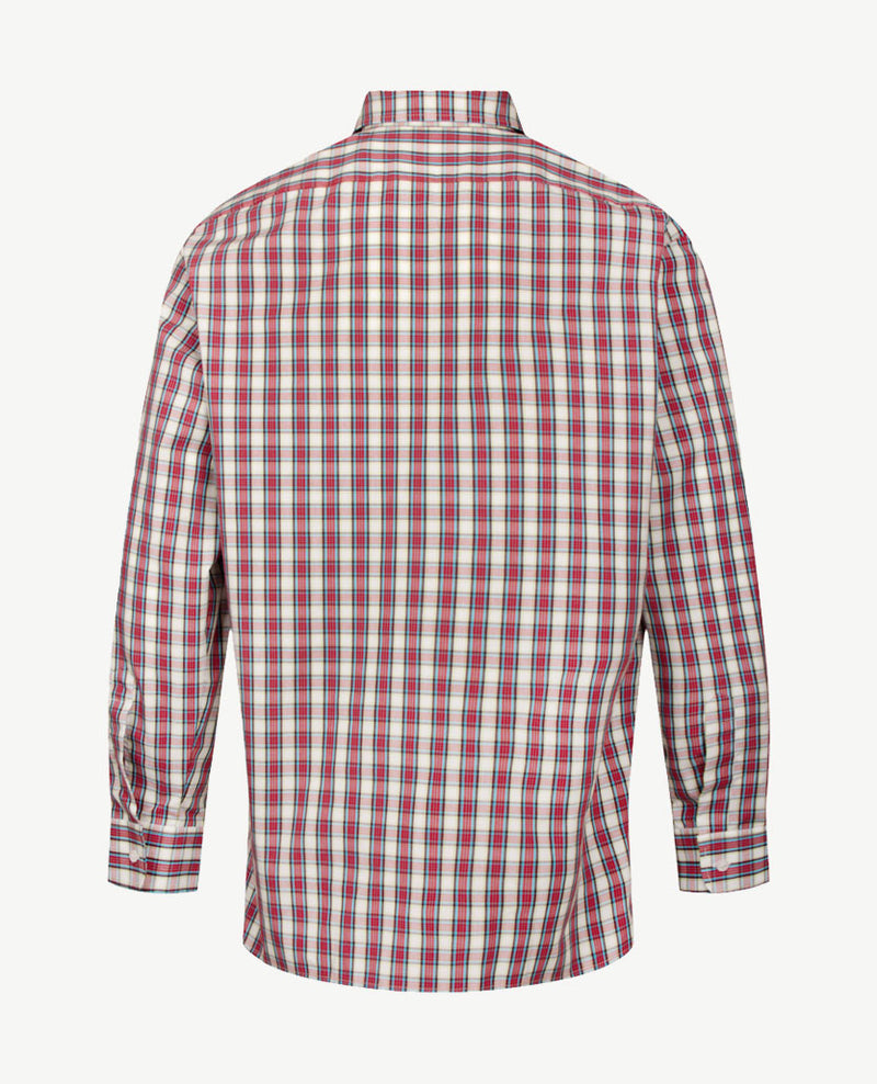 No Buttons®  by D.Y.P - Overhemd met klittenbandsluiting - Patrick - Ruitje met rood, blauw en wit