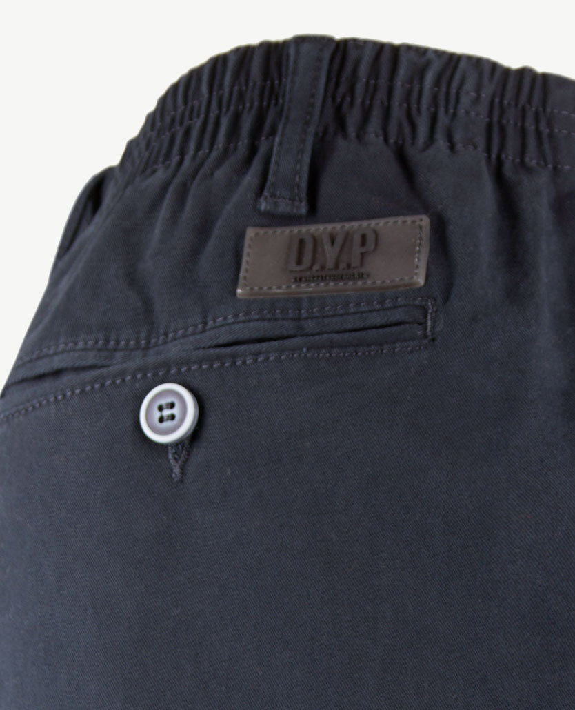 D.Y.P. - Philip - Instapbroek heren met elastische band - Katoen - Marineblauw dichtbij