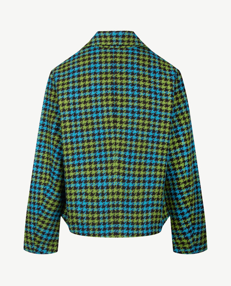 Rabe - Vestjasje  met zakjes - Pied de cocq met turquoise, zwart en groen