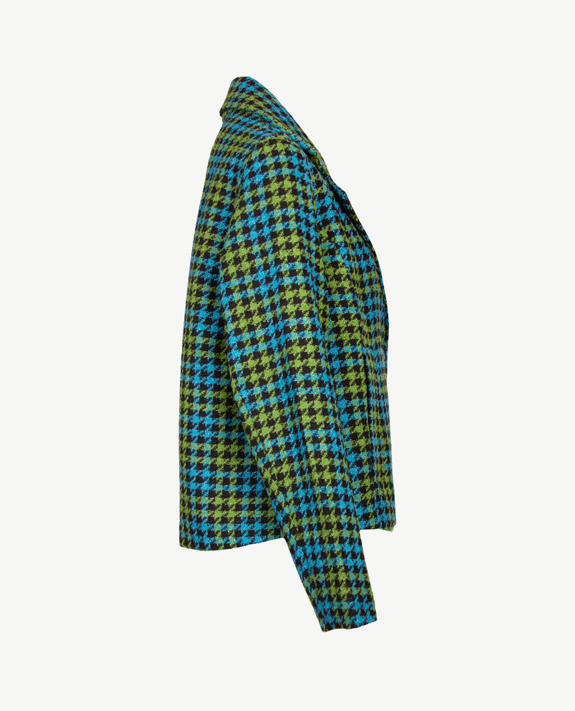 Rabe - Vestjasje  met zakjes - Pied de cocq met turquoise, zwart en groen