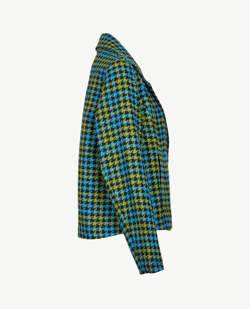 Rabe - Vestjasje  met zakjes - Pied de cocq met turquoise, zwart en groen