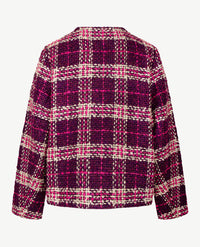 Rabe - Vest 'Chanel' - Bouclé met paars, burgundy, off-white en grijs