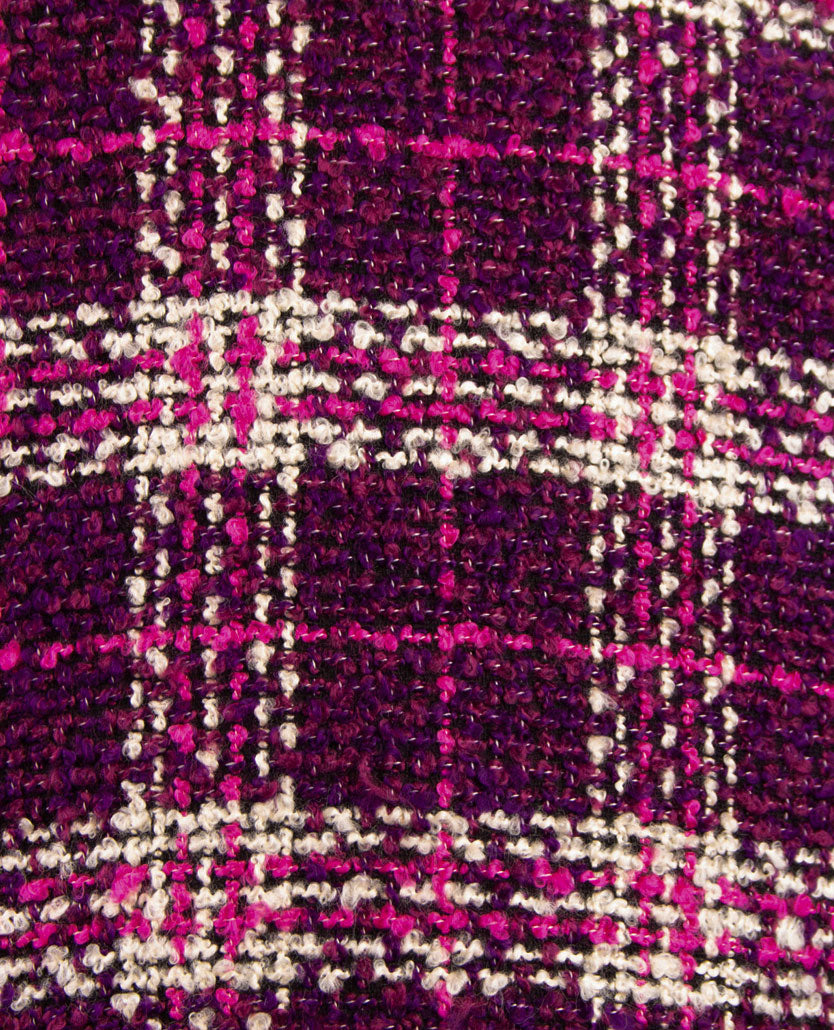 Rabe - Vest 'Chanel' - Bouclé met paars, burgundy, off-white en grijs