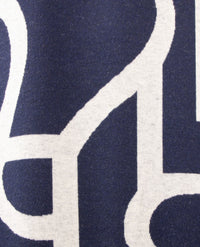 Rabe - Dunne damespullover - Jersey - dessin navy met grijs dichtbij