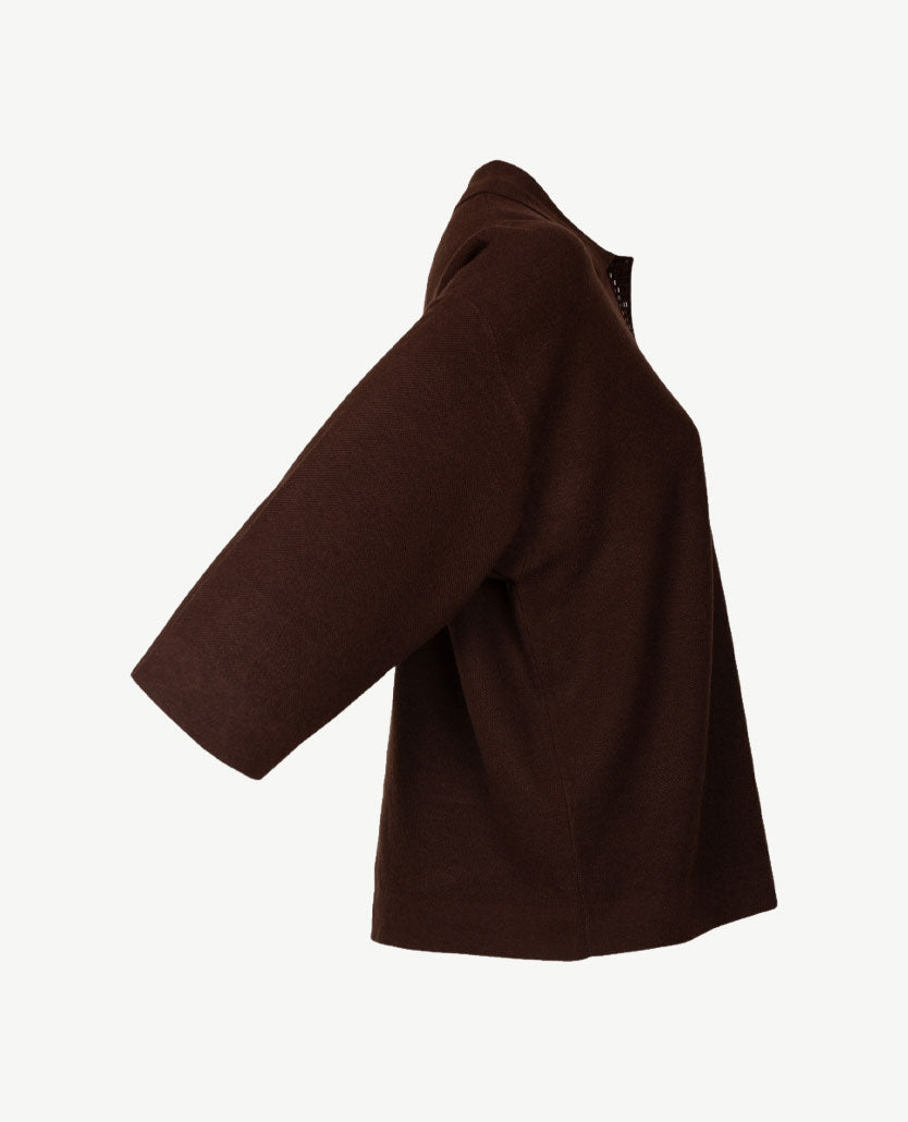 Rabe - Damespolo gebreid  - Choco met glans