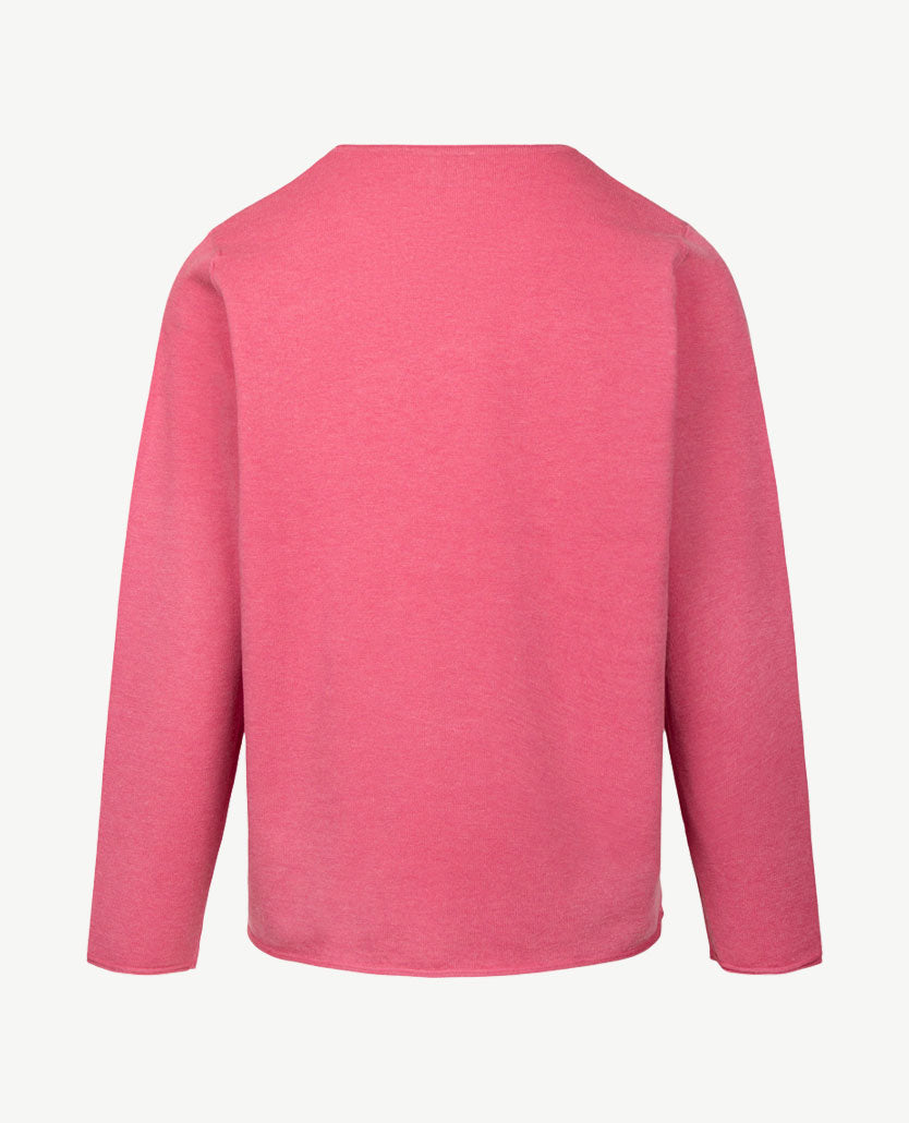 Rabe - Dunne damespullover - Ronde hals - Roze