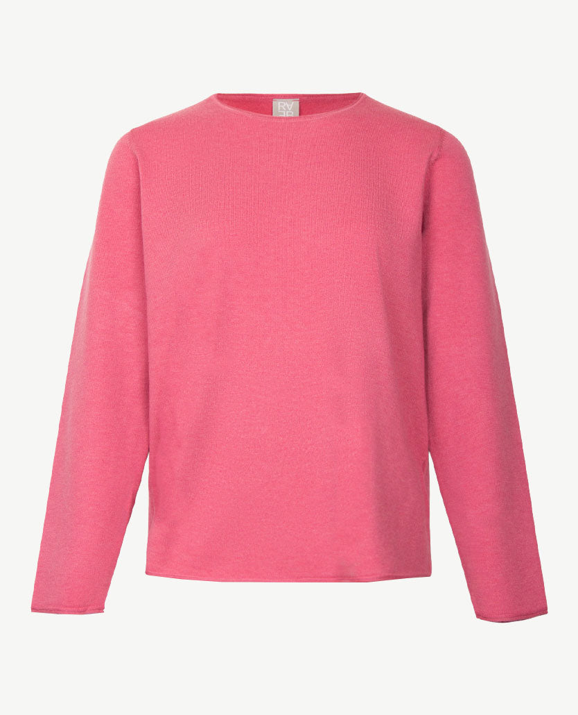 Rabe - Dunne damespullover - Ronde hals - Roze