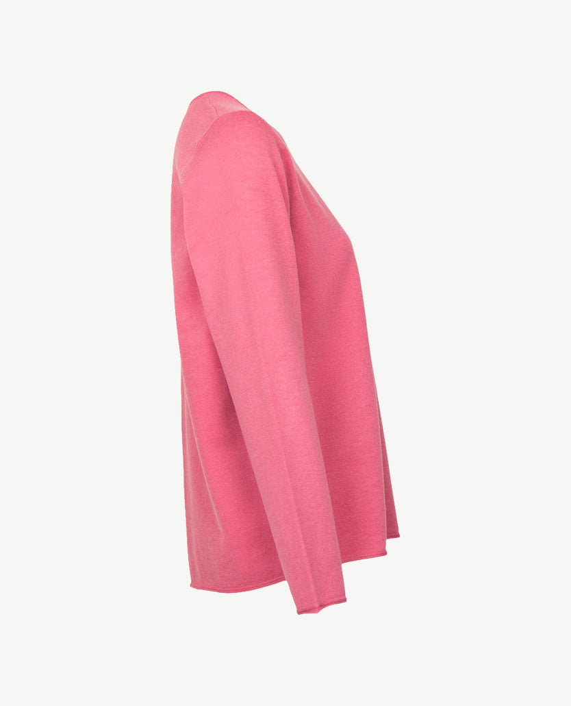 Rabe - Dunne damespullover - Ronde hals - Roze