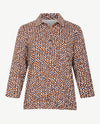 Rabe - Blouson met polokraag - Dots navy, cognac en off-white