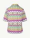 Rabe - Blouson met polokraag - Zigzag lila, kahki, groen en wit