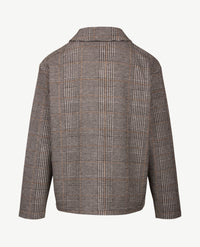 Rabe - Top Polo met rits - Pied de poule - Zwart, grijs, off-white en beige