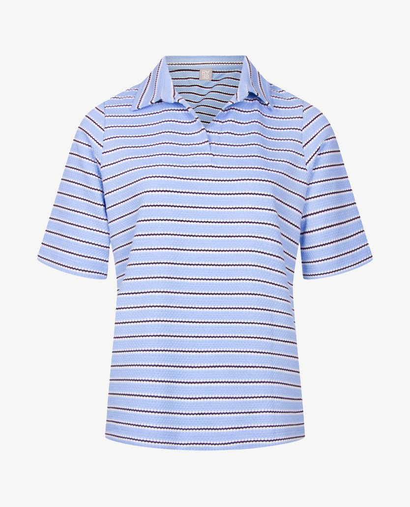 Rabe - Polo - Blue met choco en wit