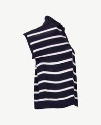 Rabe - Polo - Streep navy met wit en glansje