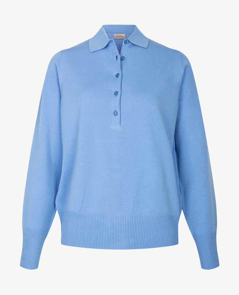 Rabe - Polo gebreid - Ocean blue