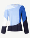 Rabe - Pullover - Ronde hals - Blauwen met navy en off-white