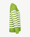 Rabe - Lichte pullover - Ronde hals - Mosgroen, off-white en glansdraadje