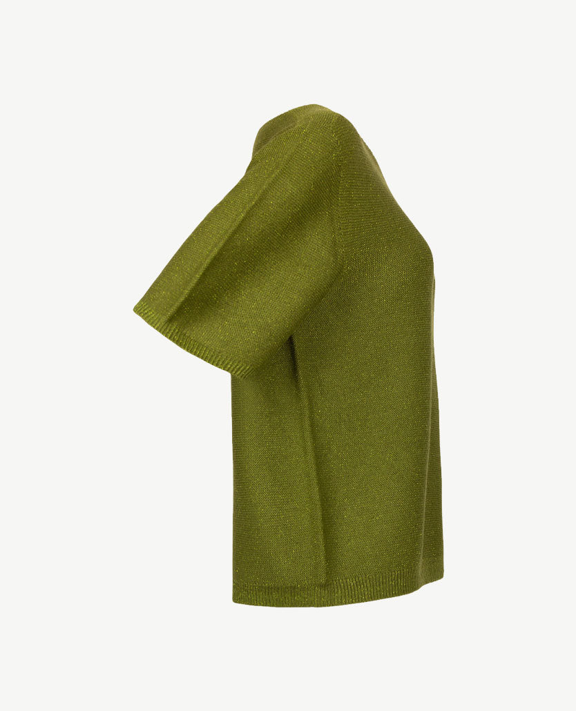 Rabe - Lichte pullover - Ronde hals - Mosgroen met glans