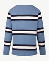 Rabe - Lichte pullover - Ronde hals - Ice blue met off-white en navy