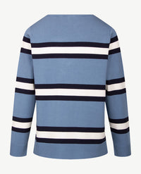Rabe - Lichte pullover - Ronde hals - Ice blue met off-white en navy