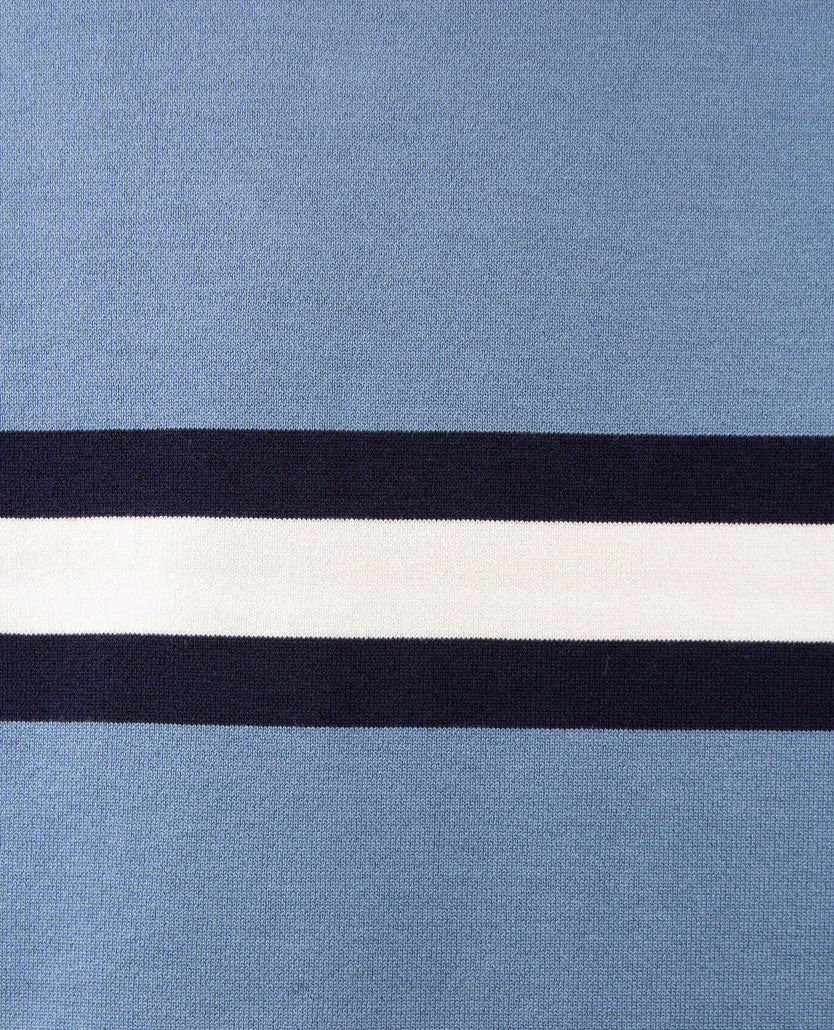 Rabe - Lichte pullover - Ronde hals - Ice blue met off-white en navy