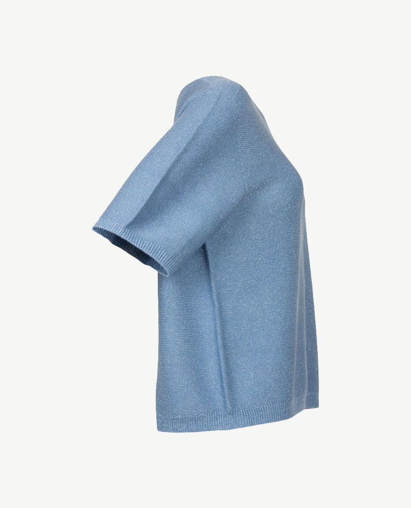 Rabe - Lichte pullover - Ronde hals - Blue met glans