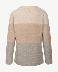 Rabe - Pullover - Ronde hals - Beiges met grijs en glansje