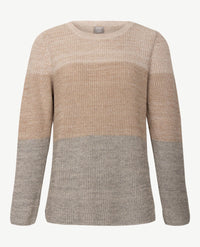 Rabe - Pullover - Ronde hals - Beiges met grijs en glansje