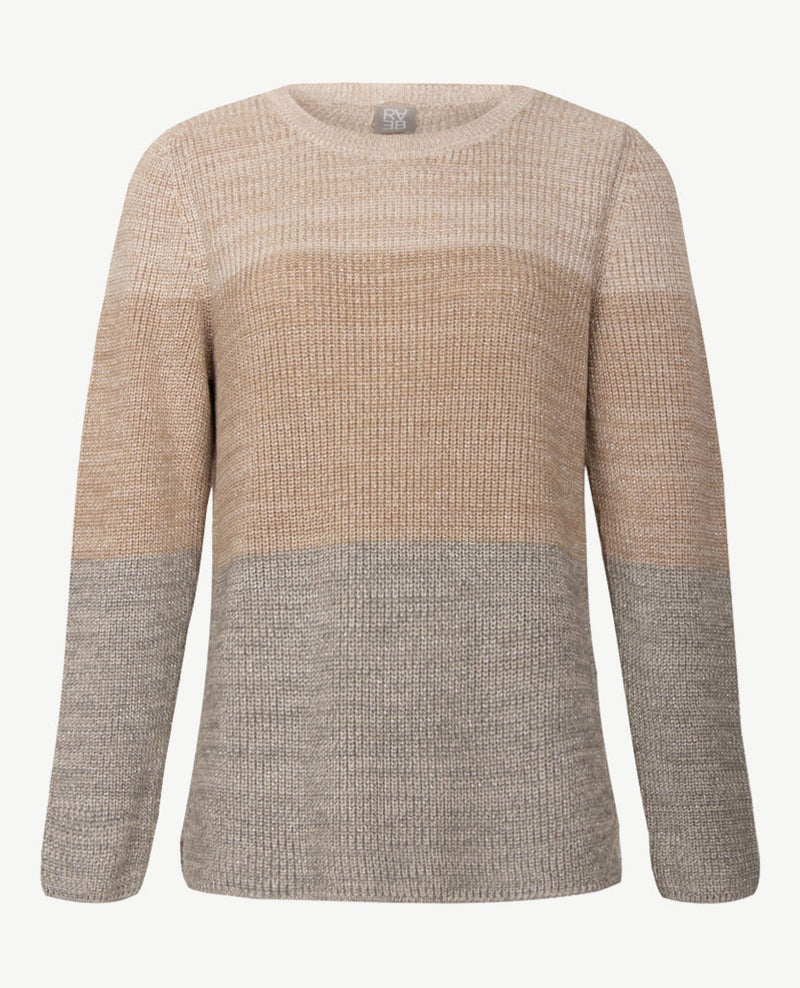 Rabe - Pullover - Ronde hals - Beiges met grijs en glansje