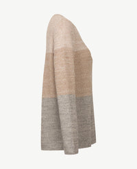 Rabe - Pullover - Ronde hals - Beiges met grijs en glansje