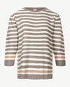 Rabe - Pullover - Ronde hals - Streep grijs, off-white en beige