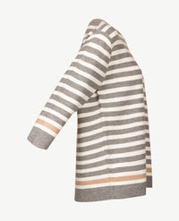 Rabe - Pullover - Ronde hals - Streep grijs, off-white en beige