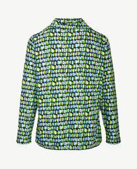 Rabe - Dunne pullover coll - jersey - Dessin turquise, navy, wit en groen