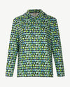 Rabe - Dunne pullover coll - jersey - Dessin turquise, navy, wit en groen
