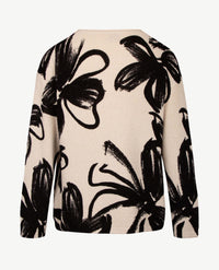 Rabe - Lichte pullover - Ronde hals - Zwart met off-white