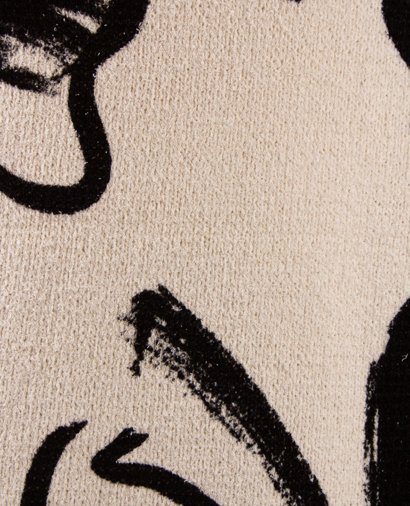Rabe - Lichte pullover - Ronde hals - Zwart met off-white