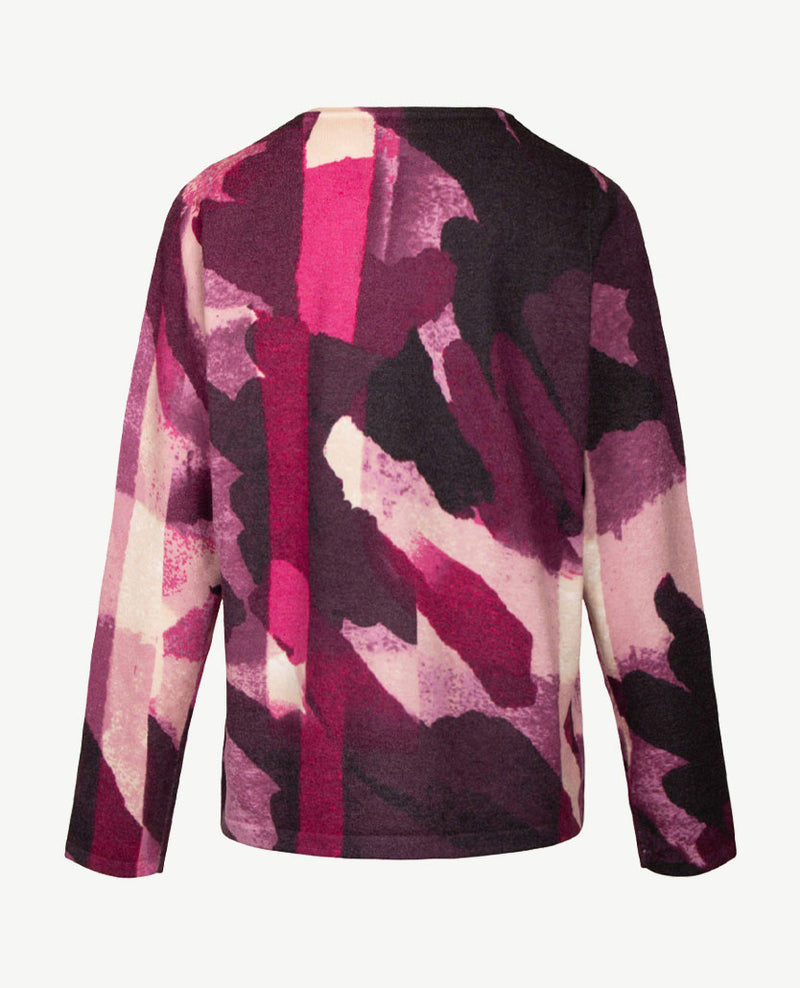 Rabe - Lichte pullover - Ronde hals - Burgundy, rose, beige, lila en off-white en paars