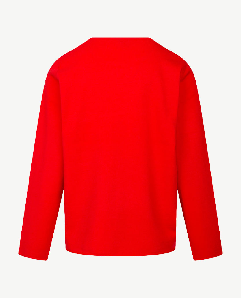 Rabe - Dunne damespullover - Ronde hals - Chili rood