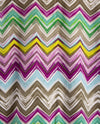 Rabe - Ronde hals - Zigzag met lila, kahki, wit en groen