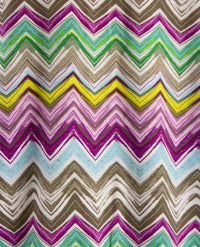 Rabe - Ronde hals - Zigzag met lila, kahki, wit en groen