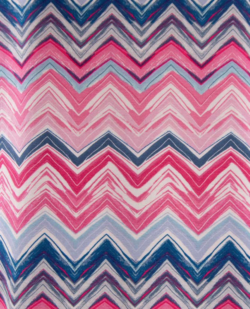 Rabe - Ronde hals - Zigzag met rose blue en wit