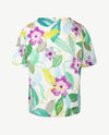Rabe - Blouson top - Ronde hals - Bloem blue, lila, groen en wit